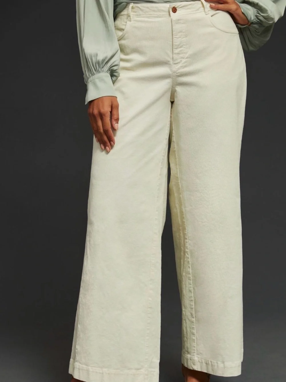 Off White Wide-Leg Pants - Picture 5 of 7